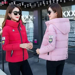 Winter Warm Cotton Padded Jacket Thin Light 2024New Down Coat Women Parkas Fashion Overcoat Short Hooded Outerwear Female Top