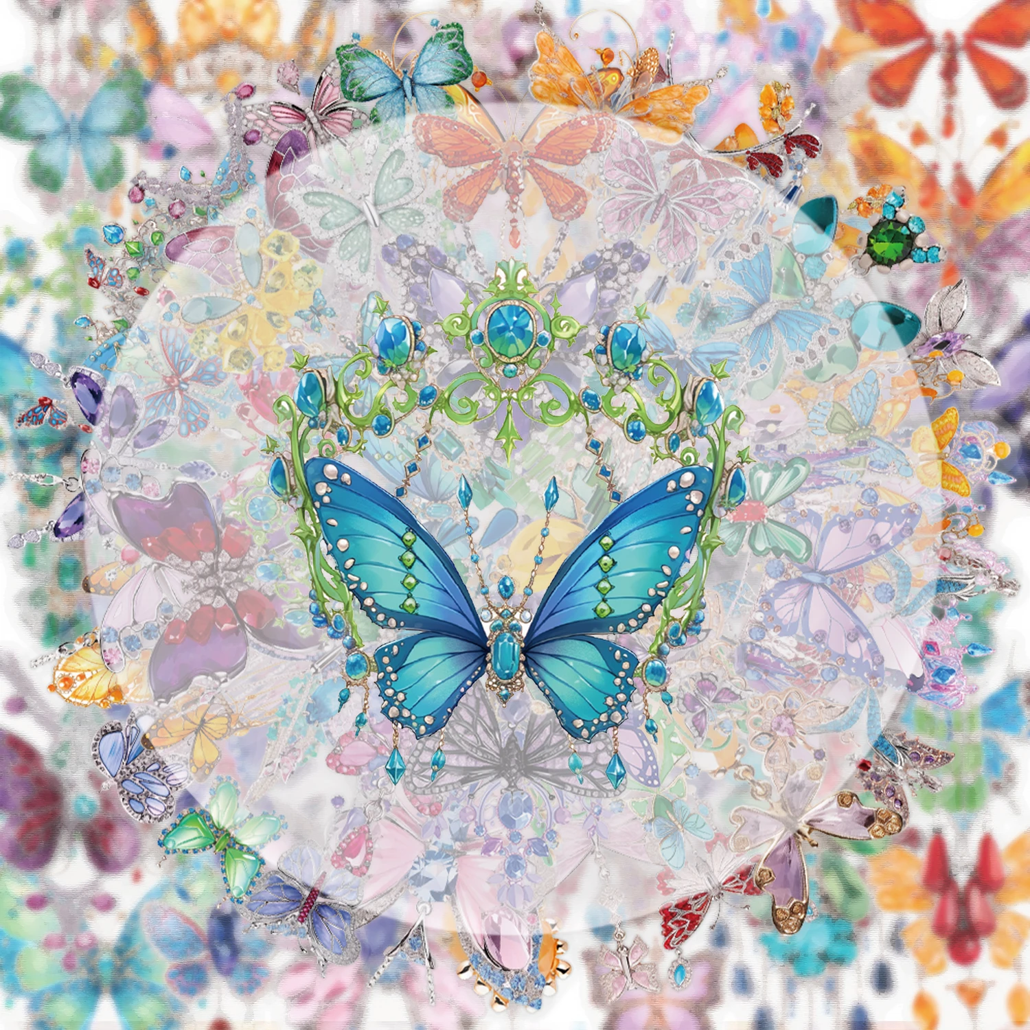 50 transparente Schmetterlings-Schmuck-Graffiti-Aufkleber, geeignet zum Dekorieren von Wasserflaschen, Laptops, Mobiltelefonen, Koffern, Skateboards, Gitarren, Geschenkboxen, Partydekorationen