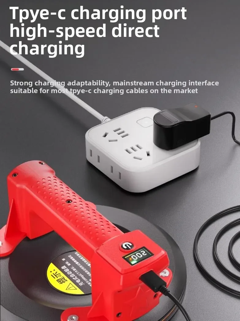 110V/220V Rechargeable Vacuum Electric Suction Cup Auto Air Replenish for Tile Glass Heavy Duty Fixator DDC