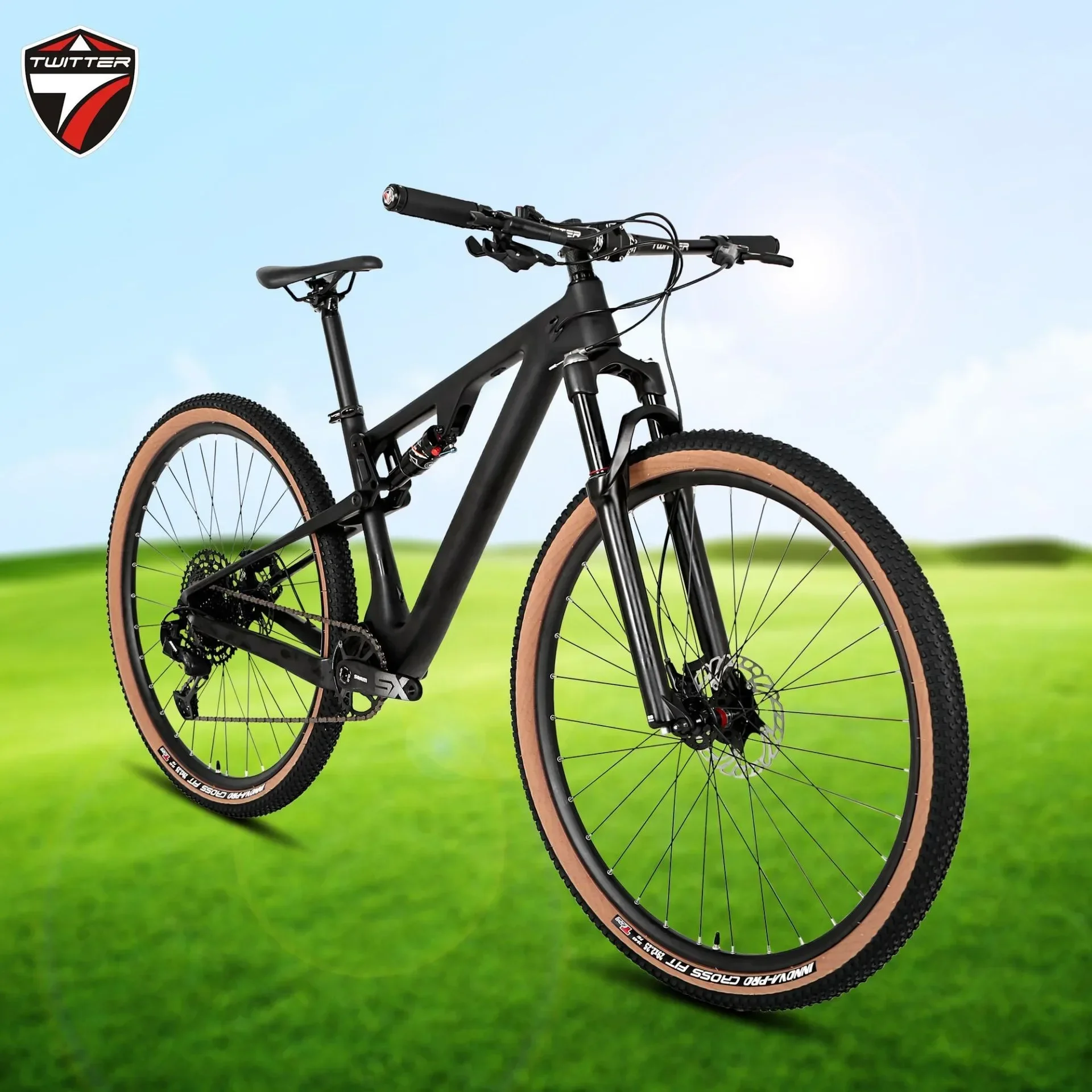 TWITTER Hot sale OVERLORD XT M8100-24S hydraulic disc brakes 29er AM class full suspension carbon fiber mountain bike 21cm frame