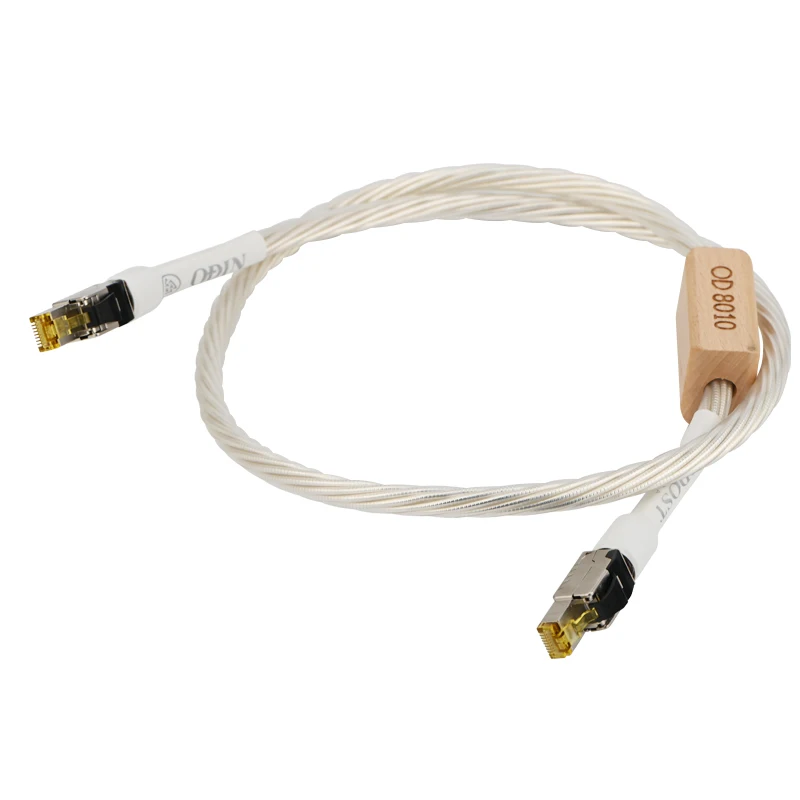 Hi-en Odin Cat 8 Network Cable Speed Lan RJ45 Full Shielding Silver Plated  Ethernet Line