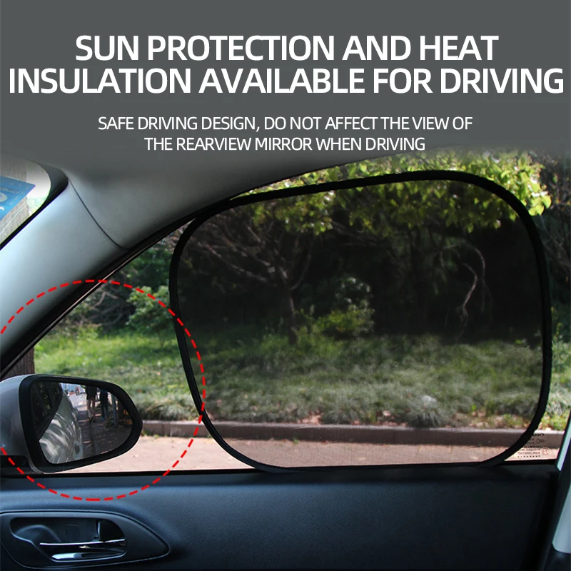 Car Sunshade UV Protection Mesh 43*35cm Covers Car Window Curtains Sunshade Blocker Sucker UV Mesh Sun Visor Universal Accessori