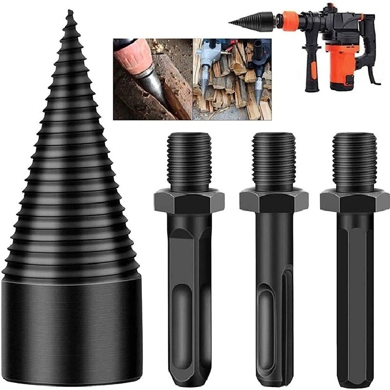 Wood Splitting Tool  Drill Wood Splitting Tool Household Electric Hammer Electric Drill Hammer Drill Rural Splitting Cone