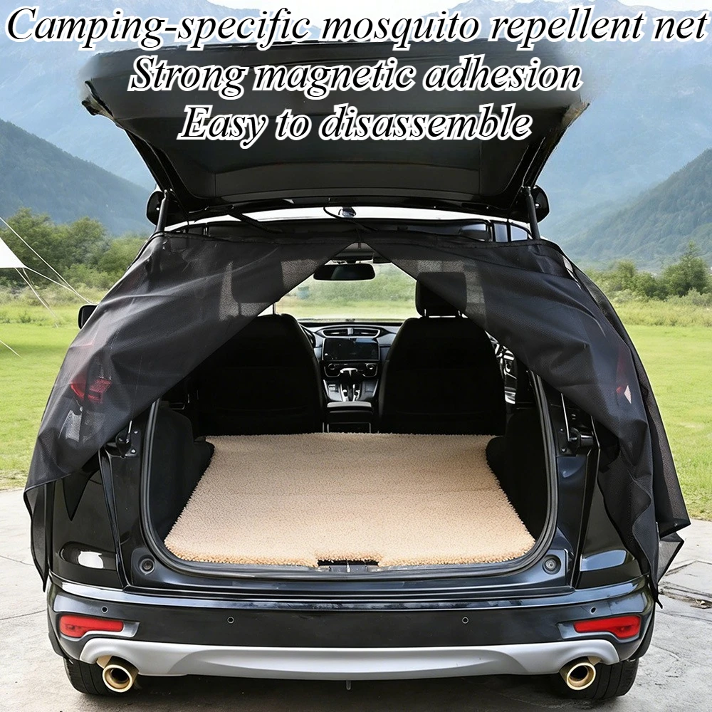 

For Universal SUV Car Trunk Mosquito Net Magnetic Tailgate Mesh Screen Summer Camping Ventilation Picnic Bug Netting Breathable