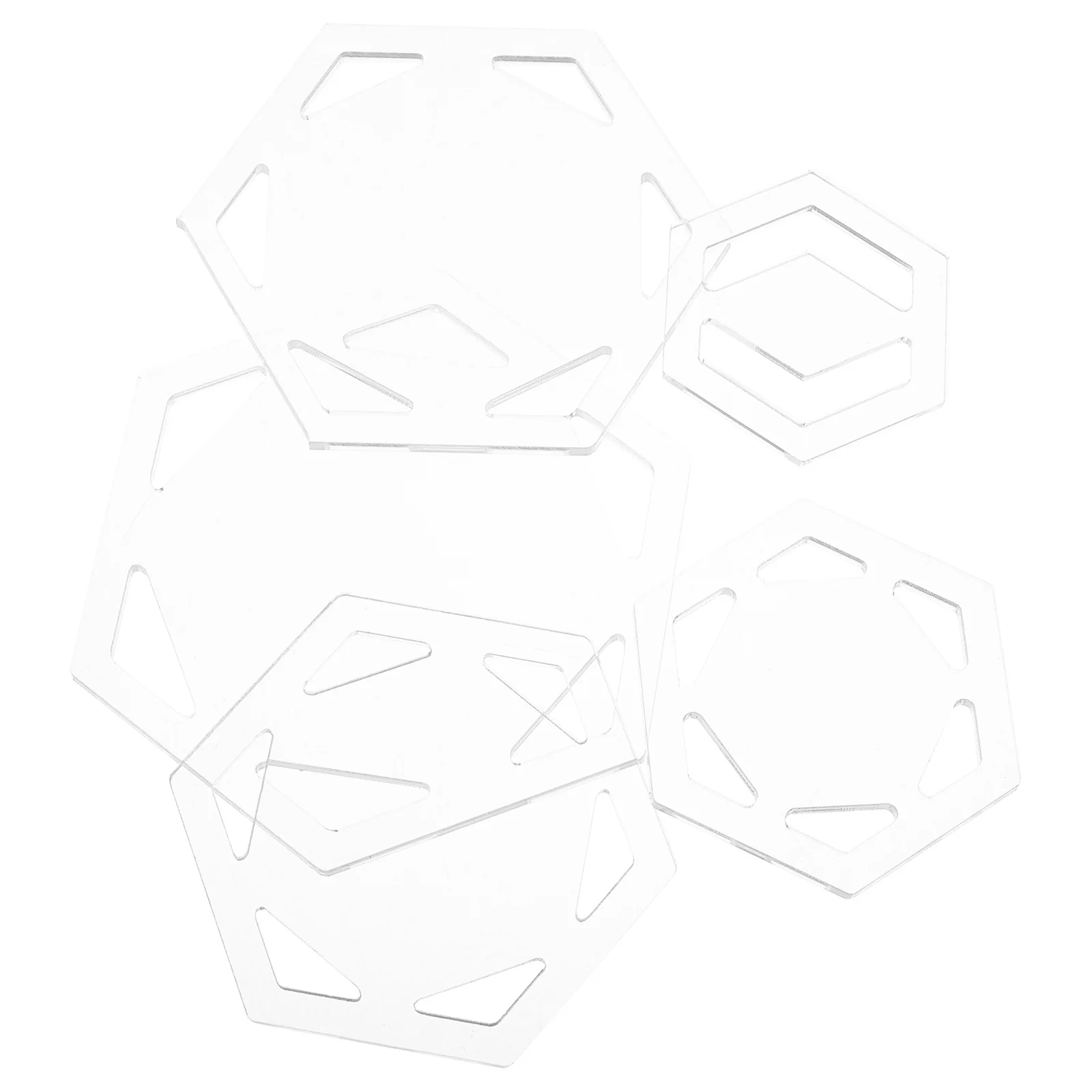 

5 шт. многоразовых шаблонов для квилтинга в форме шестиугольника, акриловые, прозрачные, для шитья, пэчворка и рукоделия