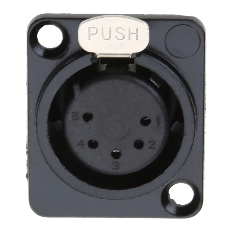 base femmina a 5 pin Connettore XLR-F per montaggio a pannello con presa quadrata