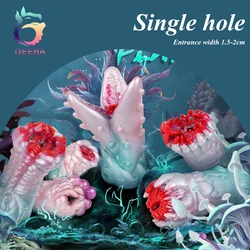 GEEBA Single Hole Strange Plants Aircraft Cup Soft Silicone Male Masturbator Sex Toys For Adult Penis Exercise Realistic Vagina