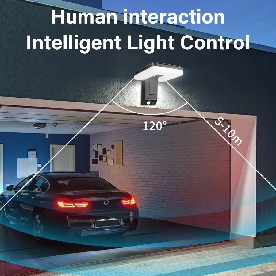 في الهواء الطلق الشمسية الجدار الخفيفة LED 3 طرق الإضاءة تصميم قابل للطي مقاوم للماء محس حركة مصباح الشارع حديقة مسار ساحة الإضاءة