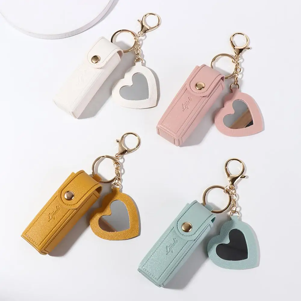 

Portable Lipstick Bag Key Chain Fashion PU Leather Bag Case For Travel Multifunctional Hanging Pendant