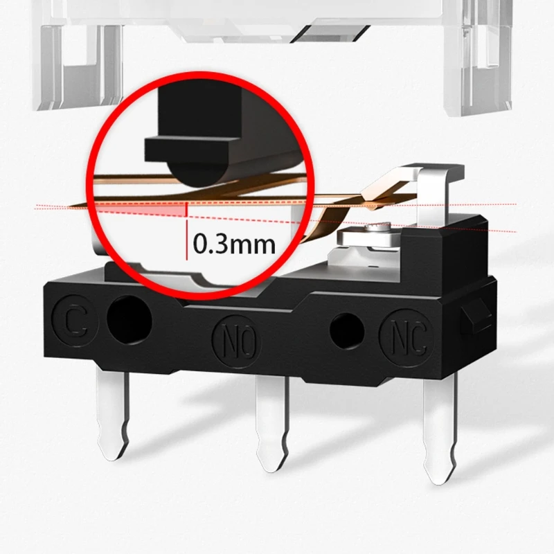 Microinterruptor ratón F3KE, 4 Uds., microbotón negro duradero, vida útil 80 millones clics, accesorios repuesto,