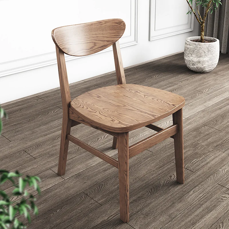#For Ash wood dining household all solid wood back chair stool simple dining table modern restaurant butterfly