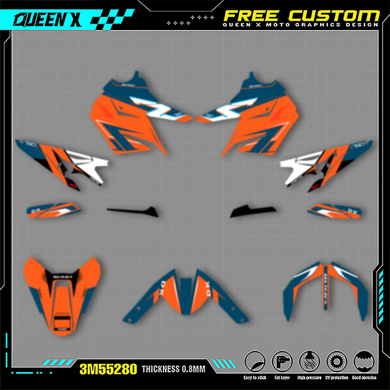 

Queen X MOTOR Motorcycle Graphics Background Decals Stickers Kits For KTM Duke 790 890 Adventure 2018-2021 008