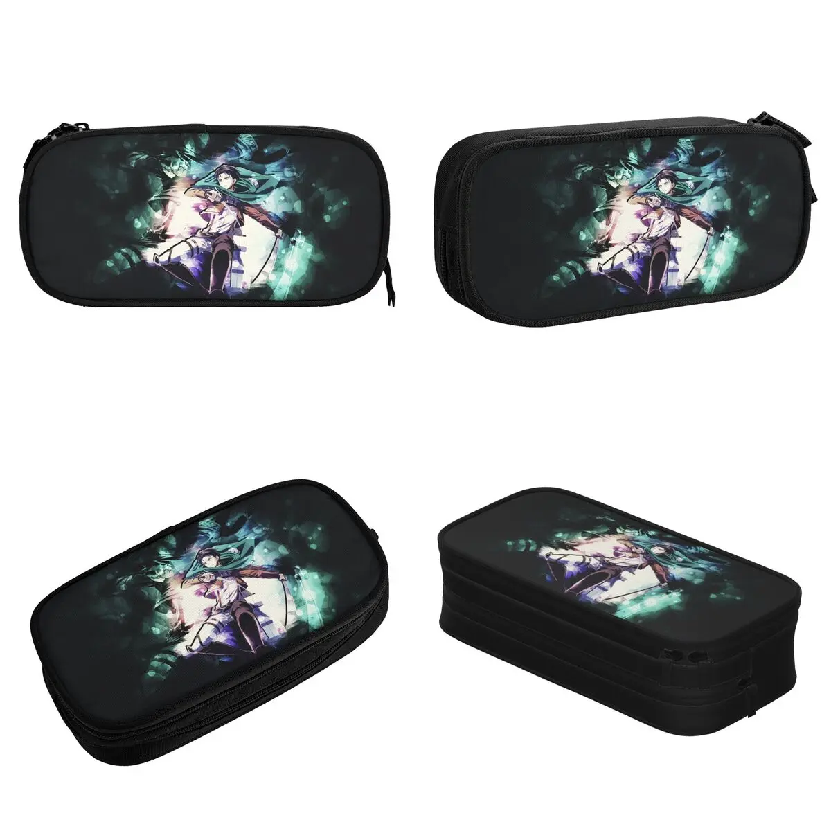 هجوم على تيتان مقلمة أنيمي AOT صندوق القلم حقيبة طالب سعة كبيرة مكتب صندوق رصاص مستحضرات التجميل