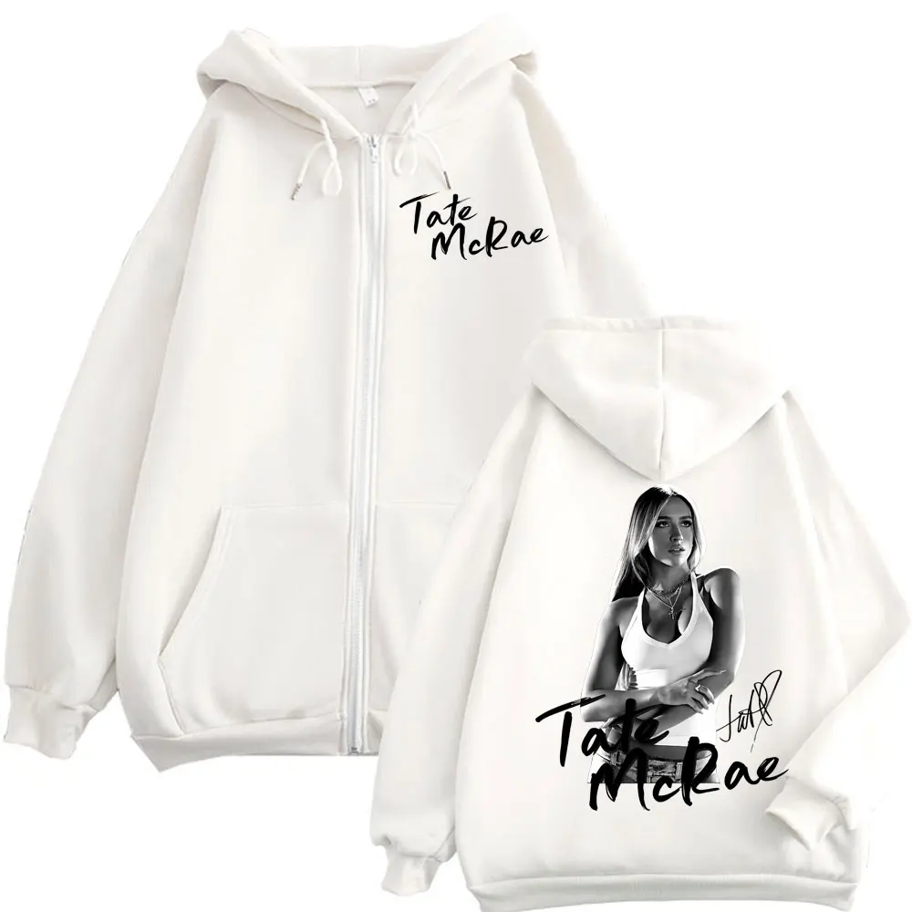 Tate McRae Miss Possessive Tour 2025 Zipper Hoodies Men Women Fashion Aesthetic Zip Up Sweatshirts Casual Loose Jacket Pullovers