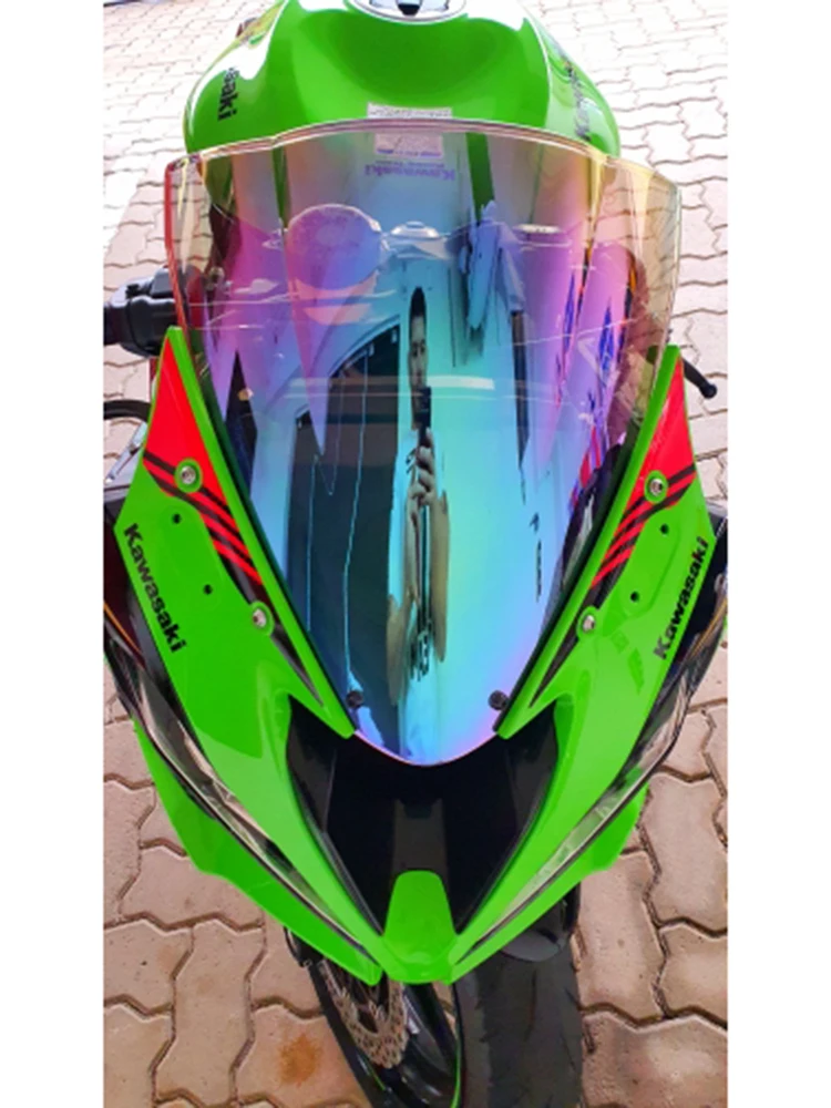 ZX10R Motorcycle Double Bubble Windshield Windscreen For 2008 2009 2010  Kawasaki Ninja ZX 10R ZX-10R Front Wind Screen Black