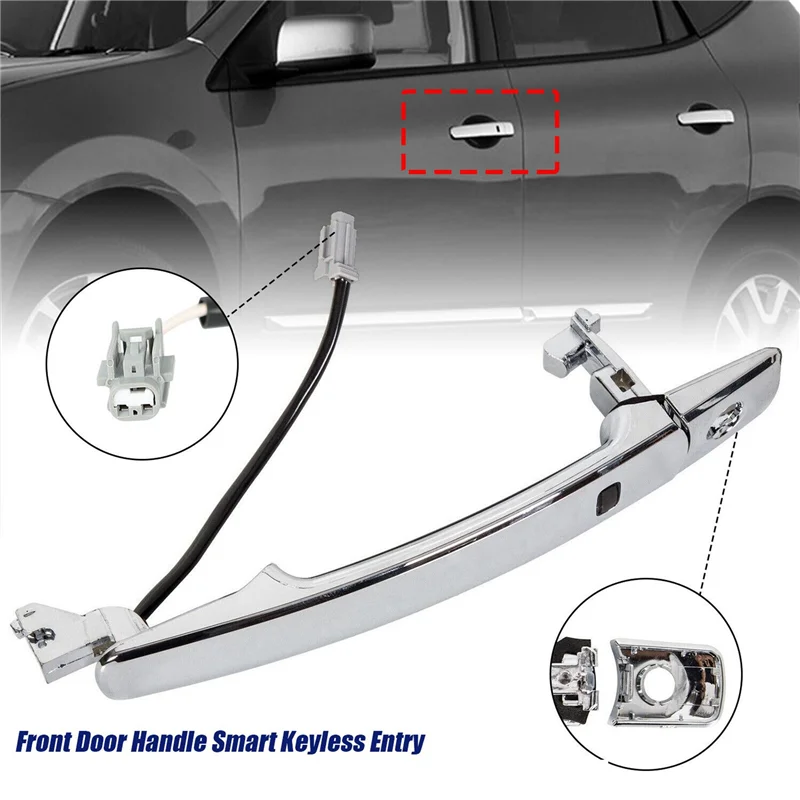 

4X Left Front Door Handle Smart Keyless Entry For Nissan Leaf Maxima Sentra 2009-2018 80645-1AA0A Exterior Handle Chrome