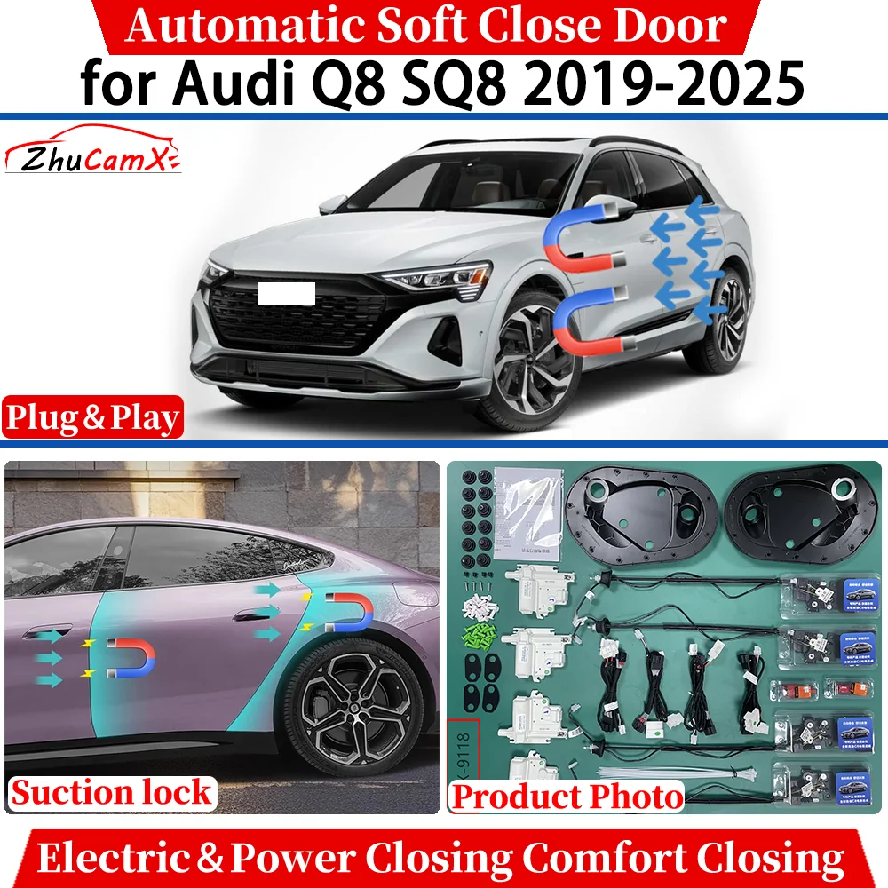 

ZhuCamX for Audi Q8 SQ8 2019-2025 Automatic Soft Close Door Electric Power Comfort Closing Suction lock Quiet System