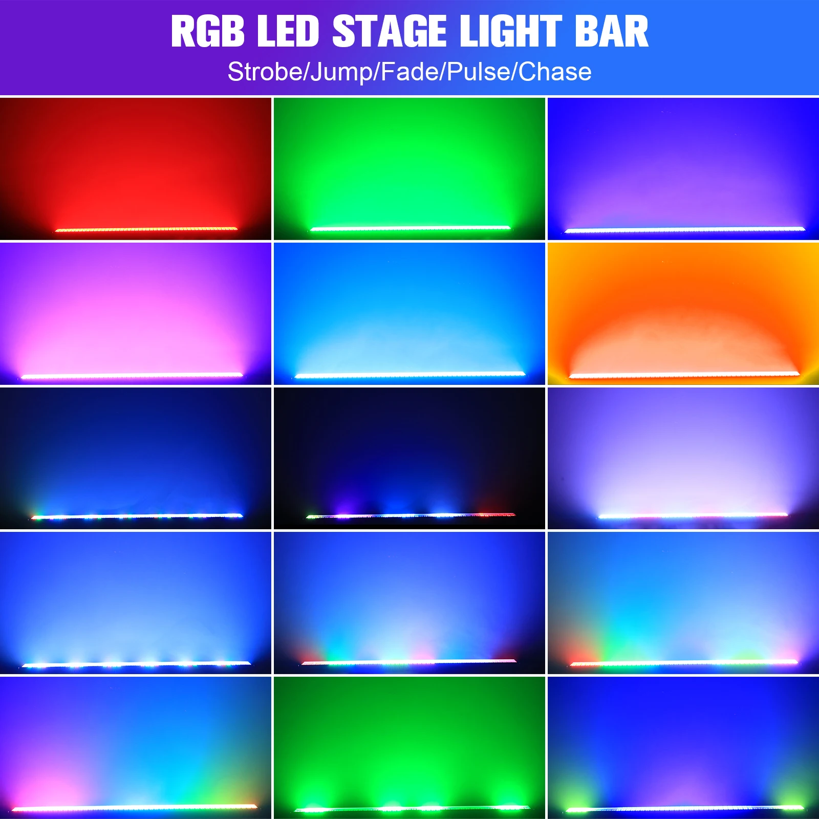 Yiflamefly 2Pcs 150W RGB 768LEDs Wall Washer Lights Pixel Stage Light Bar With Strobe/Fade/Pulse For Wedding Party KTV Bar Show