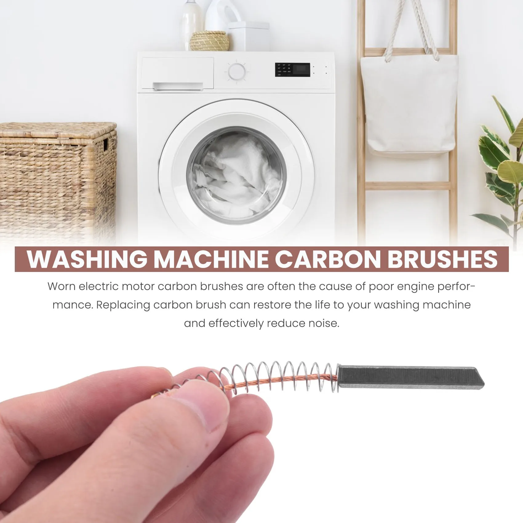 Washing Machine Carbon Brushes 154740 Carbon Brushes Motor Carbon Brushes for Bosch Siemens Washing Machine 8Pcs