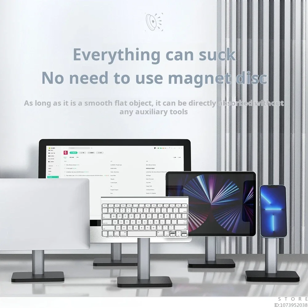 Long Endurance Suporte Absorção Vácuo, Tablet Titular, Pad e Telefone, Liga de Alumínio, 360 ° Ajuste do ângulo, 60 Dias