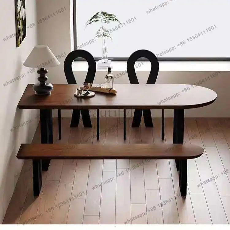 Luxury Reception Dining Table Kitchen Nordic Modern Mid Century Wood Dining Table Chairs Designer Muebles Living Room Furniture