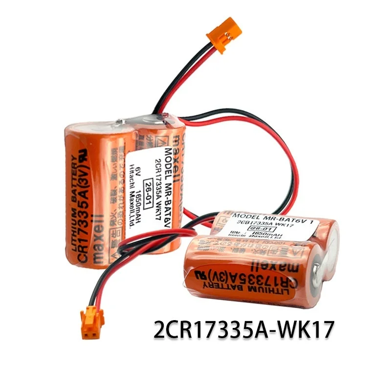 Upgrade 2CR17335A WK17 6V 1650mAh Li-ion Battery for Mitsubishi M80 MR‑J4 MR‑JE Servo Drive CNC Machine Encoder Backup Battery