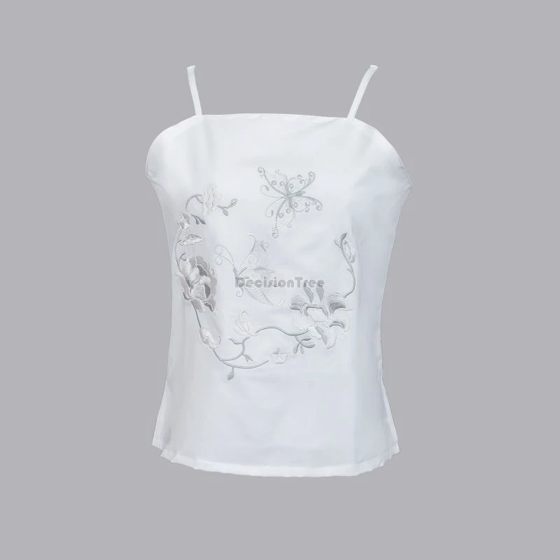2025  chinese embroidered ethnic-style hanfu patterns inner layer sleeveless loose retro style women hanfu vest undergarment top