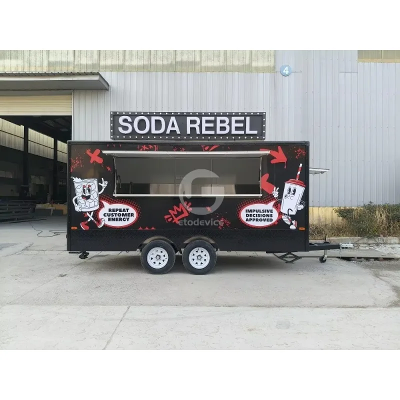 Beautiful Design Fully Equipped Vending Kiosk Cart, Chocolate Coffee Lemonade Fruit Juice Food Truck Stand