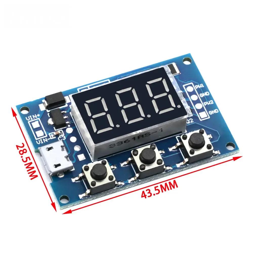 DC 5-30V Micro USB 5V Power Independent PWM Signal Generator 2 Channel Dual Way Digital LED Duty Cycle Pulse Frequency Board