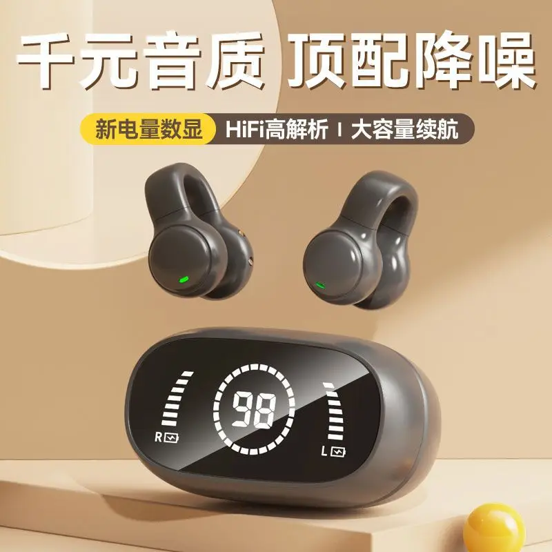Bone conduction concept non-in-ear clip ear bluetooth headset wireless sports clip ear super long standby color life waterproof