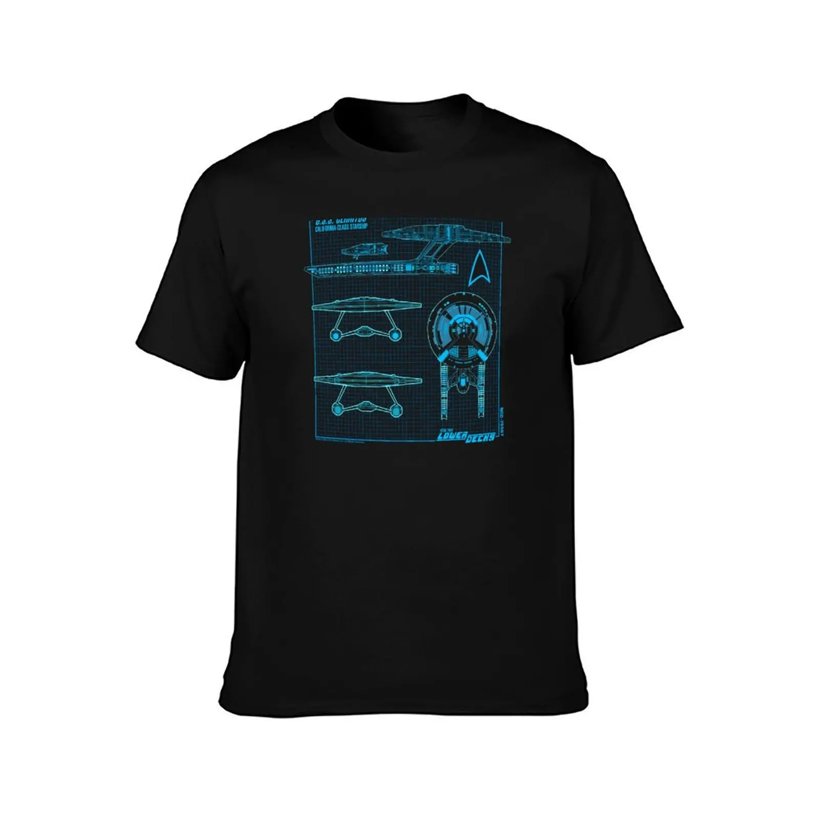 Star Trek: Lower Decks U.S.S. Cerritos Schematic Poster T-Shirt Work Wear Short Sleeve T-Shirt
