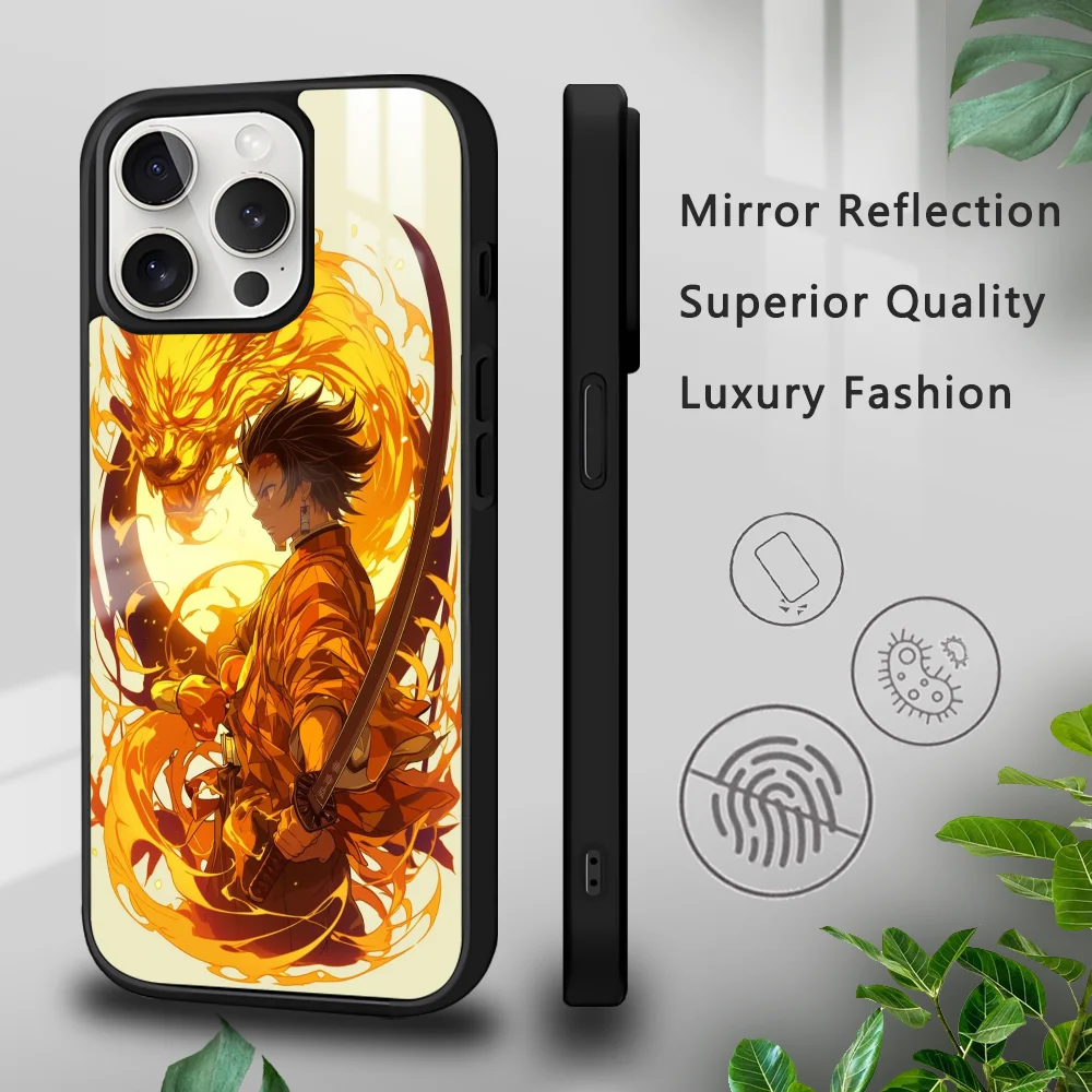 T-Tanjiro Kamado Anime Phone Case For iPhone 16 15 14 13 12 11 Pro Xs Max Mini Plus Celulares Hard Funda