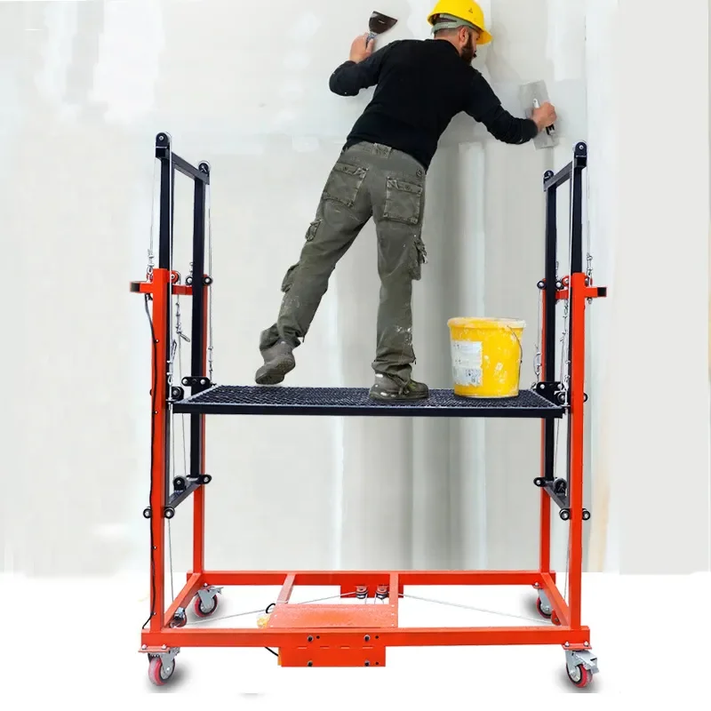 For 0.3 Ton 0.5 Ton 2-8 Meters Mobile Telescopic Frame Electric Lifting Ladder Scaffolding Platform for Construction