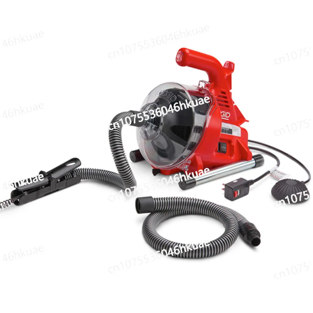 220V Autofeed Electric Sewer Pipe Dredging Machine Toilet Kitchen 19-38MM Pipe Cleaning Machine +2 Replacement Steel Cable