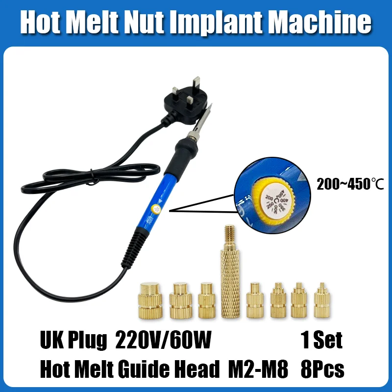 Wärme Set Gewinde Messing Einsatz Mutter und Bolzen M2 M3 M4 Lötkolben Spitze Kupfer Einsetzen Mutter Maschine Schraube Kit Einsätze 3d Drucker – Detail 16