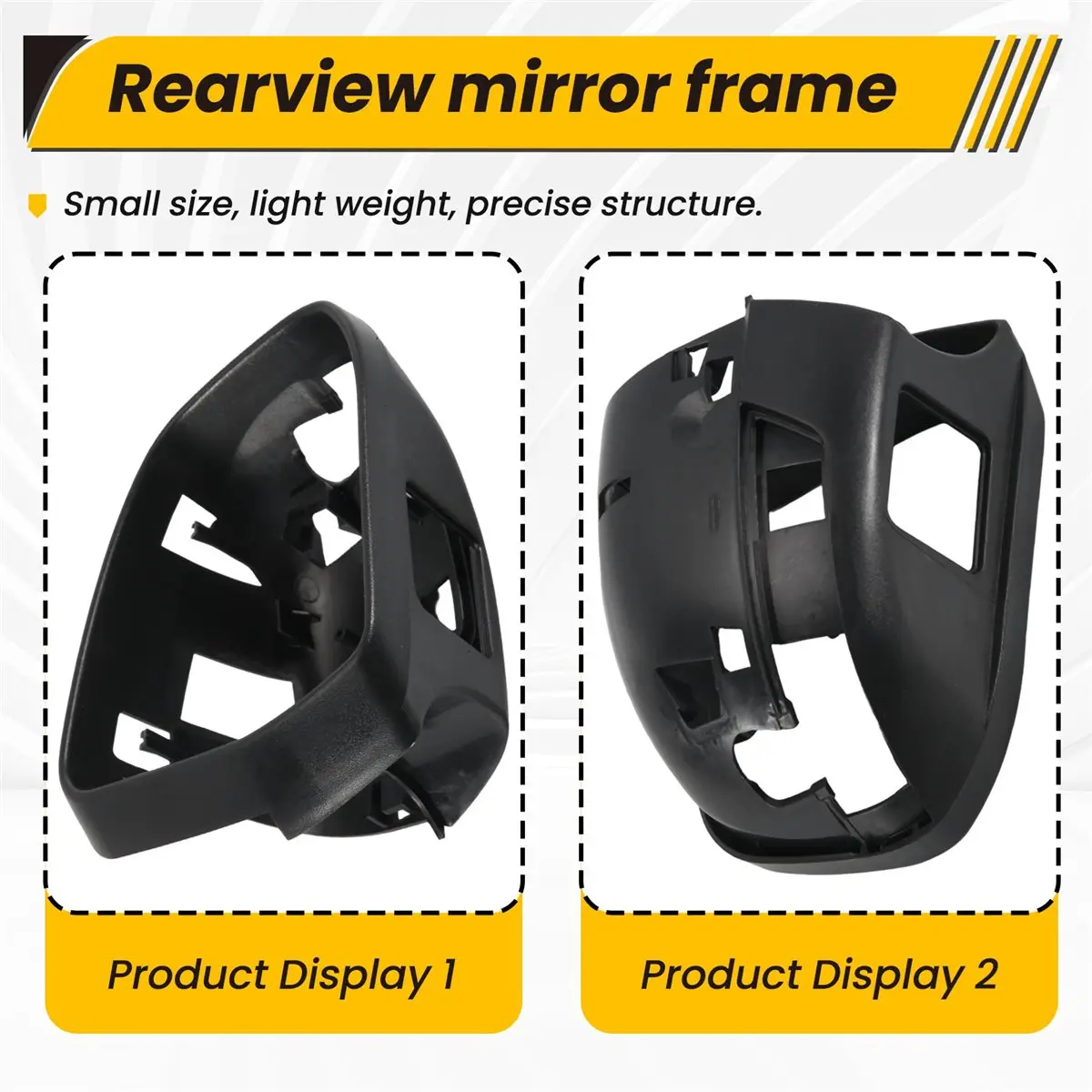 #00X Side Wing Mirror Frame Holder for Ford Replace Right with Hole,Wing Mirror Frame for Ford,(Black)