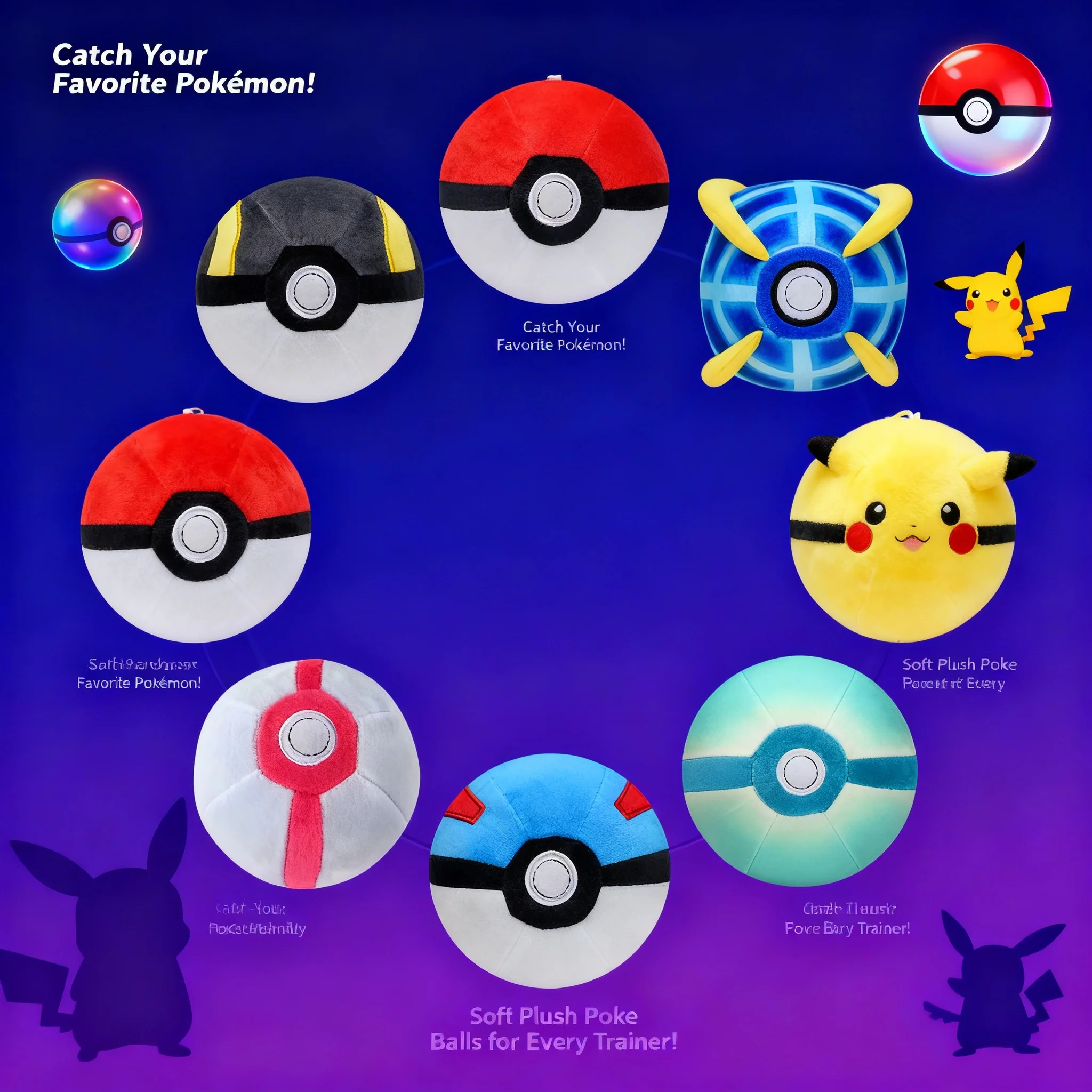 Peluche Pokémon Master Ball, peluche douce, Pokeball, Great Ultra Premier Strange Ball, figurine pour décoration intérieure, pour collectionneurs d'anime