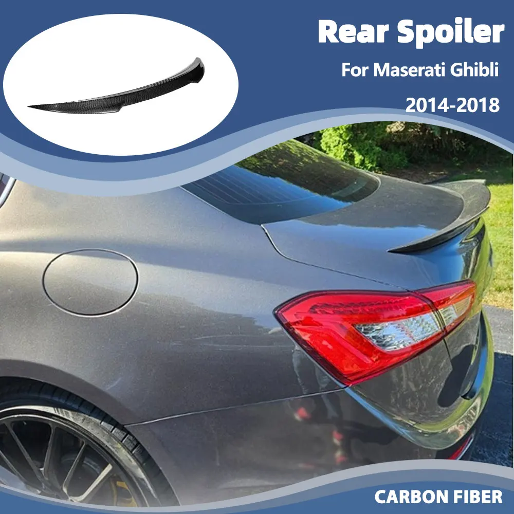 

Carbon Fiber Car Rear Trunk Lip Spoiler Wing for Maserati Ghibli Sedan 2014-2018 Car Rear Spoiler
