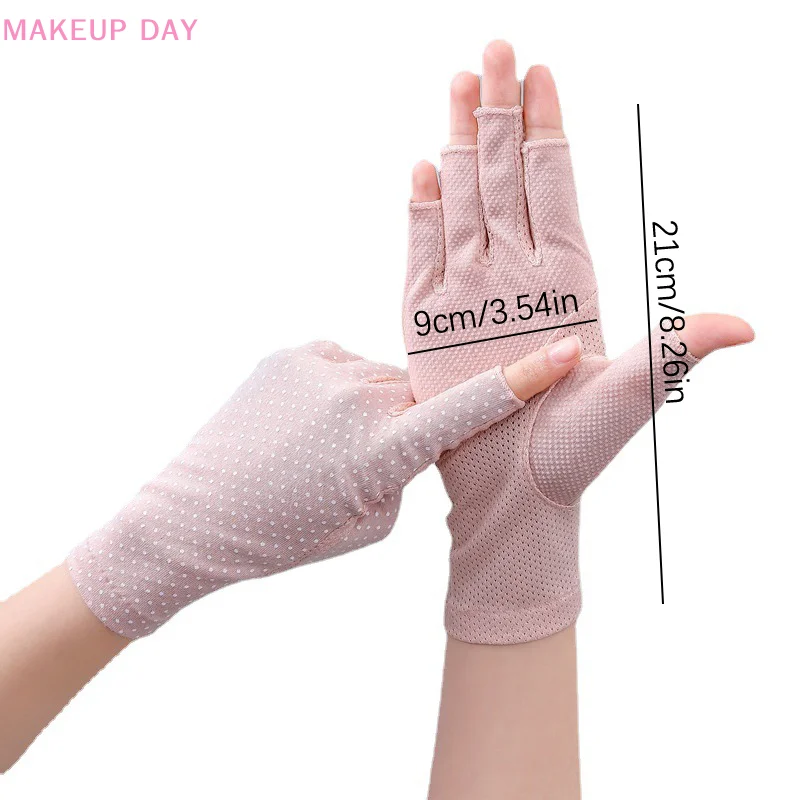 1 Pair Anti UV Nail Gloves Anti Black Wave Point UV Gel Shield Glove Fingerless Manicure Nail Art Tools LED Lamp Nails Dryer