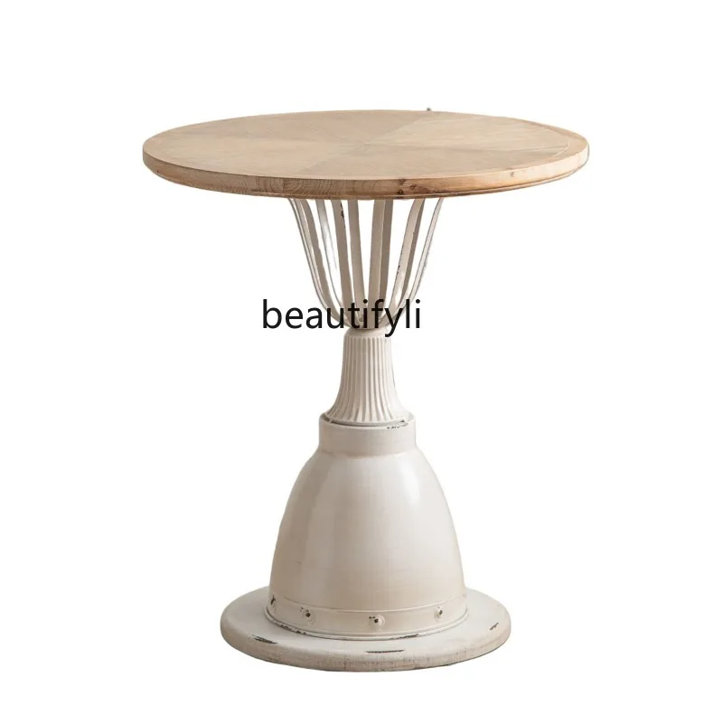 

Art Small round Table Sofa Small Apartment Light Luxury Coffee Table Balcony Creative Household Minimalist Side Table Furniture