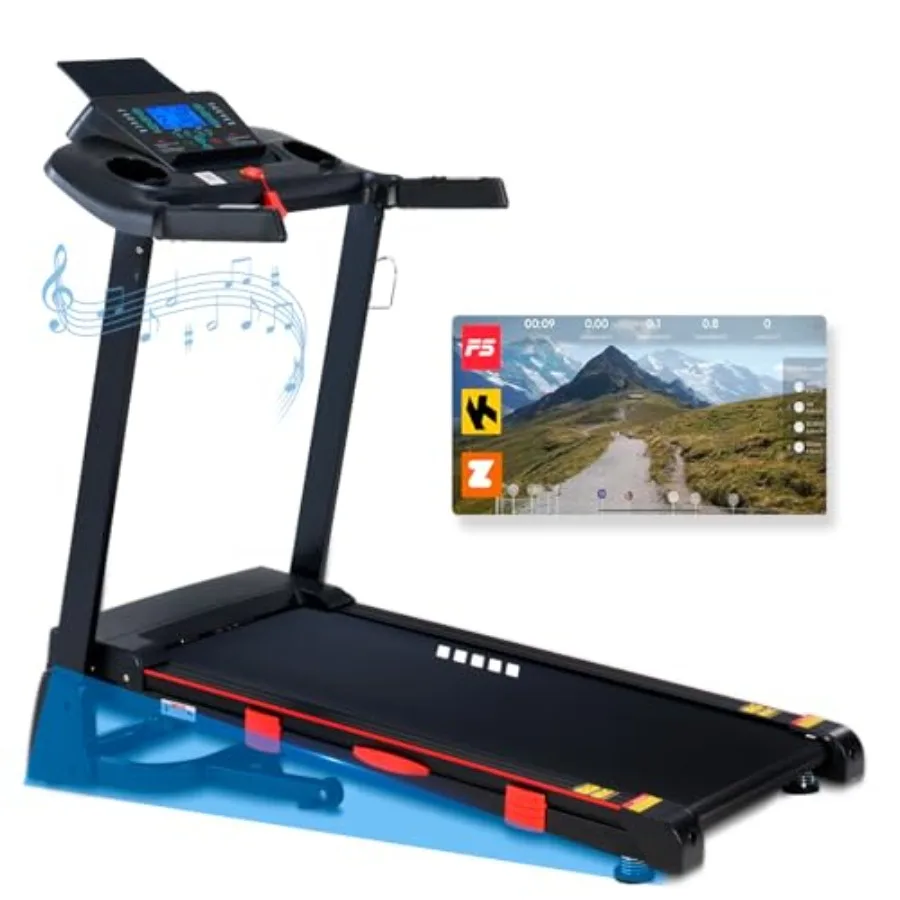 Home Treadmills with 15 Auto Incline 0.5-10 MPH Speed 18 Belt 3 HP Motor 350lb Ccity Foldable Design Bluetooth App Connectivity