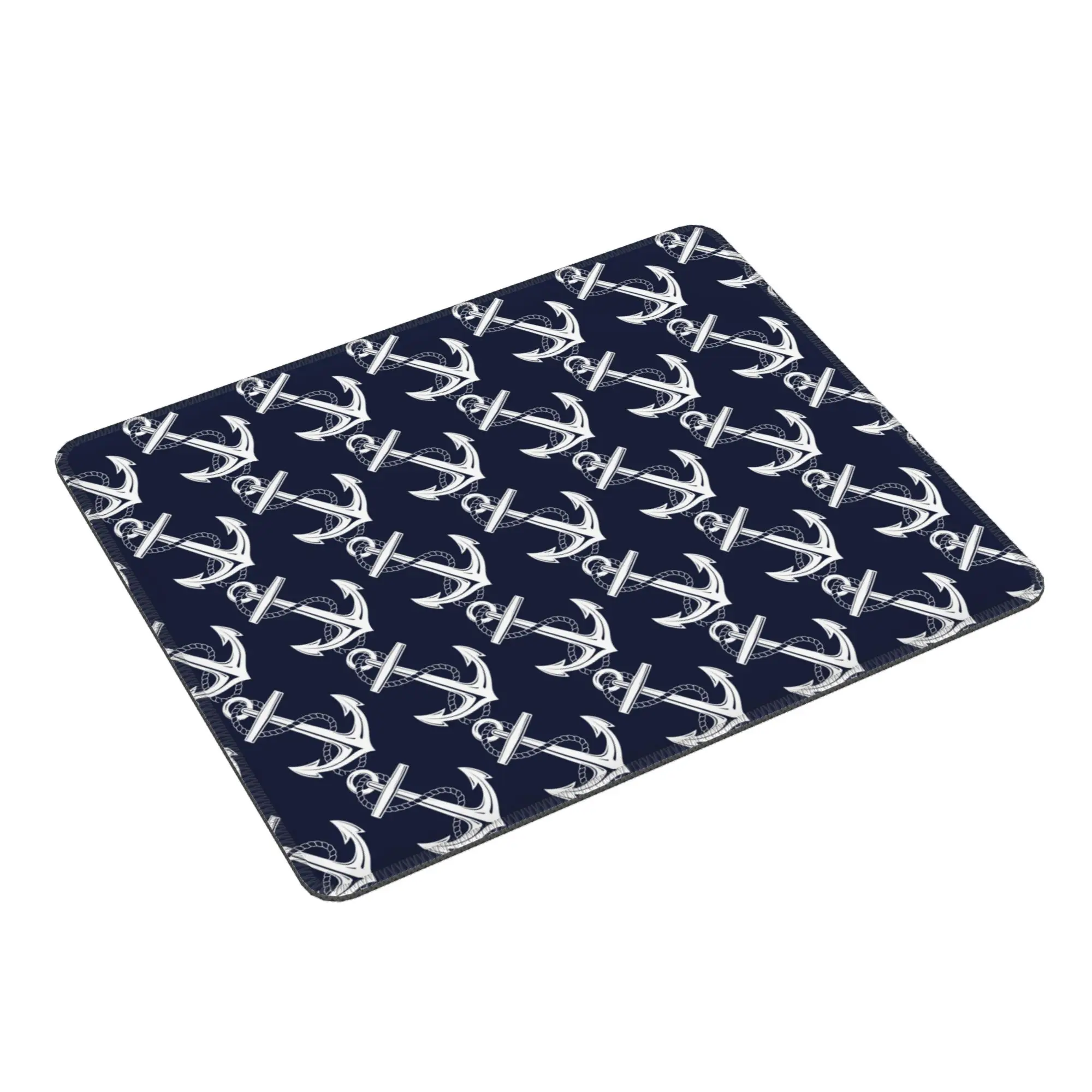 Anchor Nautical White And Navy Mouse Pad Computer Keyboard Mouse Mat Gamer PC Laptop Desk Mat Office Accessories Table Mats