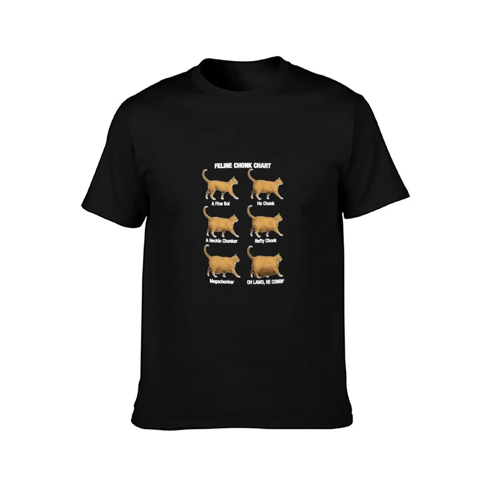Feline Conk Chart, Funny Chonk Cat Meme T T-Shirt, Summer Casual Cotton Tee, Oversized Streetwear Tops, Vintage Graphic Print