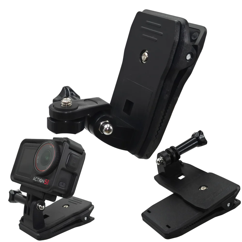 Backpack Strap Clip Mount 360 Degree Rotation Hat Belt Clamp For Dji Action 6 5Pro 4 Gopro Hero 13 12 11 10 9 Camera Accessories