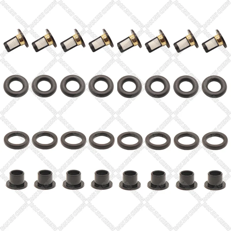 

8 SET For 16600-95F0A Nissan Almera Classic 1.6 16V N17 FBY10F0 Fuel Injector Service Repair Kit Filters Orings Seals Grommets