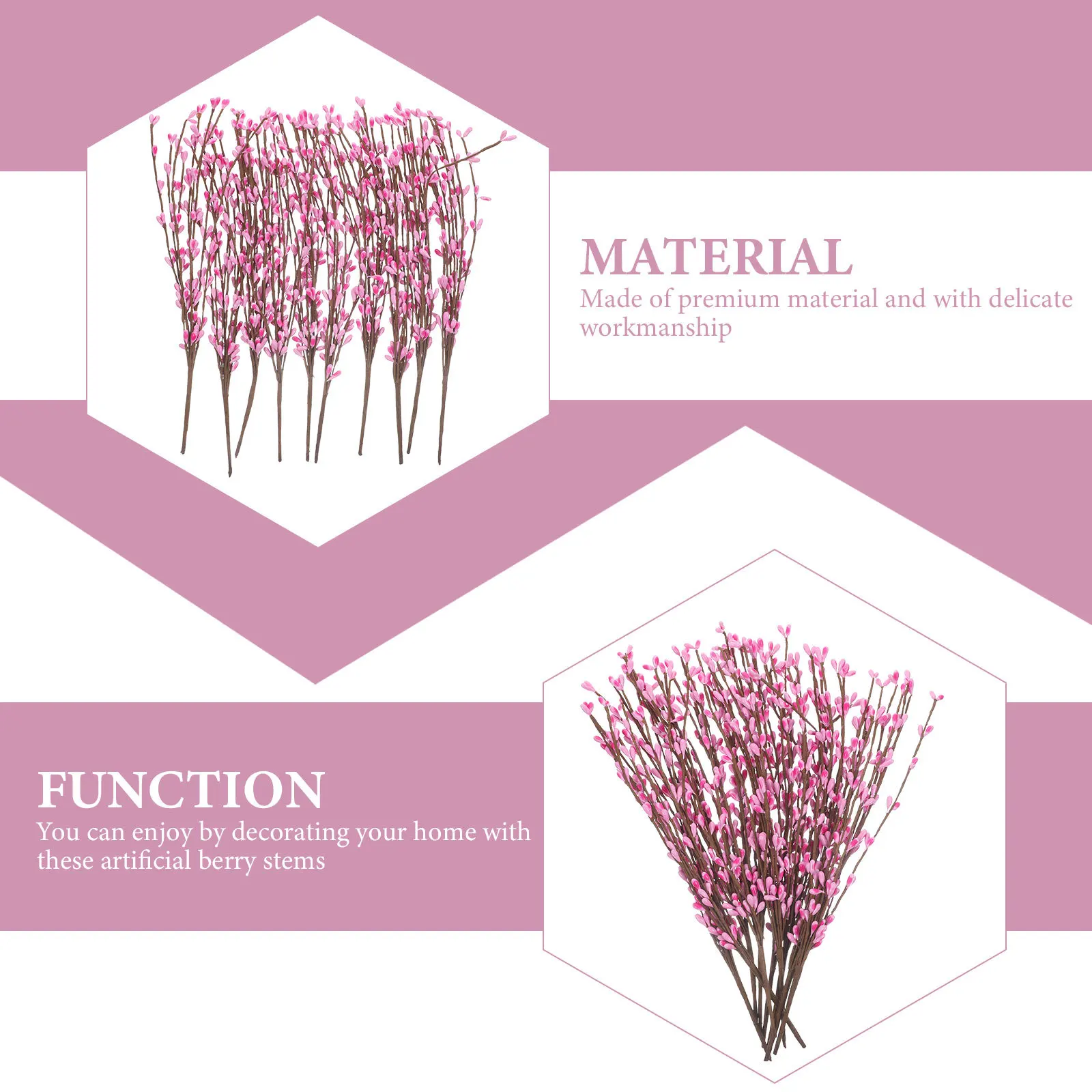 

10Pcs Artificial Berry Branches Realistic Red Berry Stems Spring Party DIY Flower Arrangement Decoration Vase Picks for Home