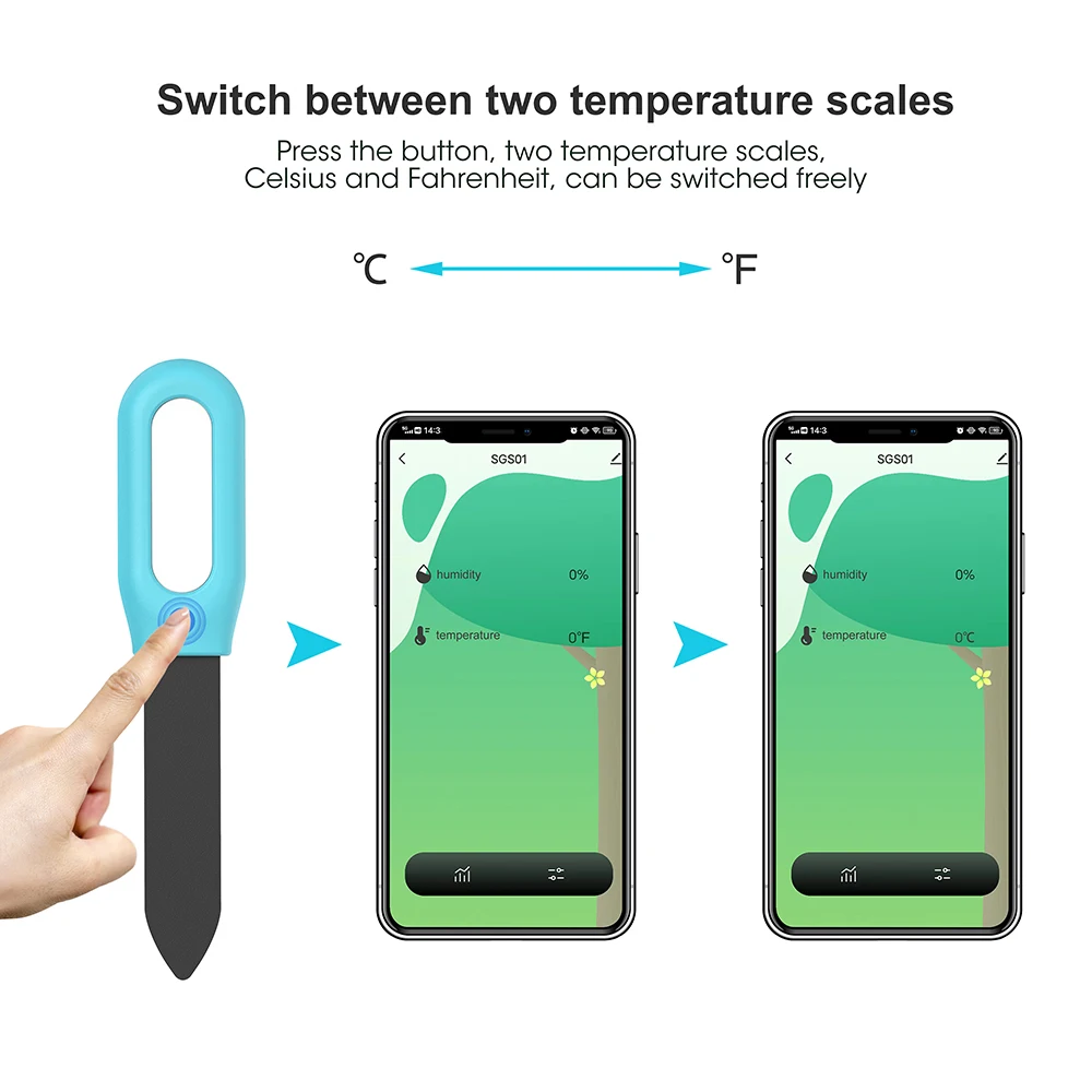 Imagem -06 - Tuya Testador de Solo Inteligente Medidor de Temperatura e Umidade Jardim Bonsai Automação Detector de Irrigação Mobile App Display
