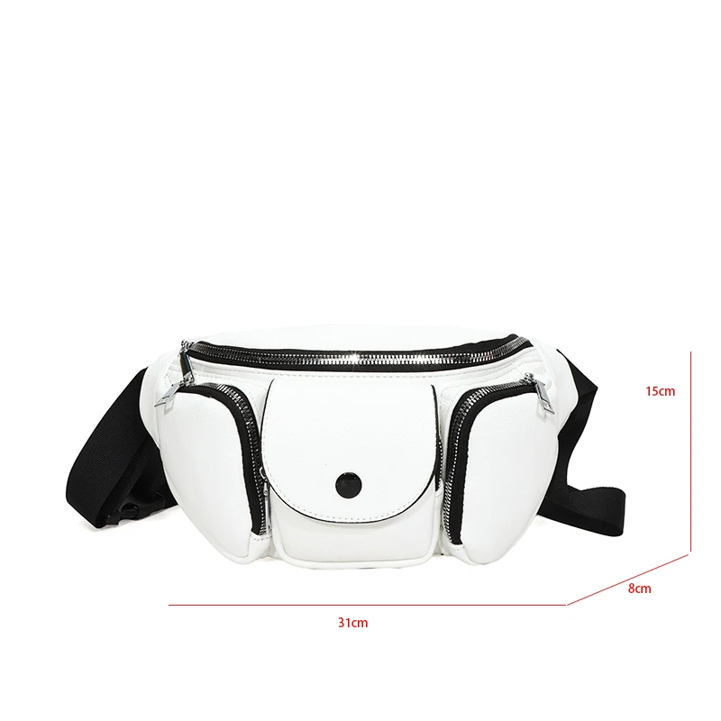 Multi-Function Women\'s Waist Bag Pu Leather Crossbody Chest BagsTravel Phone Purse Female Fanny Packs Large Capacity Belt Bags