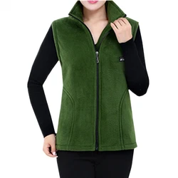 2022 New Fleece Women Vests Autumn Loose  Sleeveless Jacket Ladies Fashion Zipper Casual Waistcoat Female