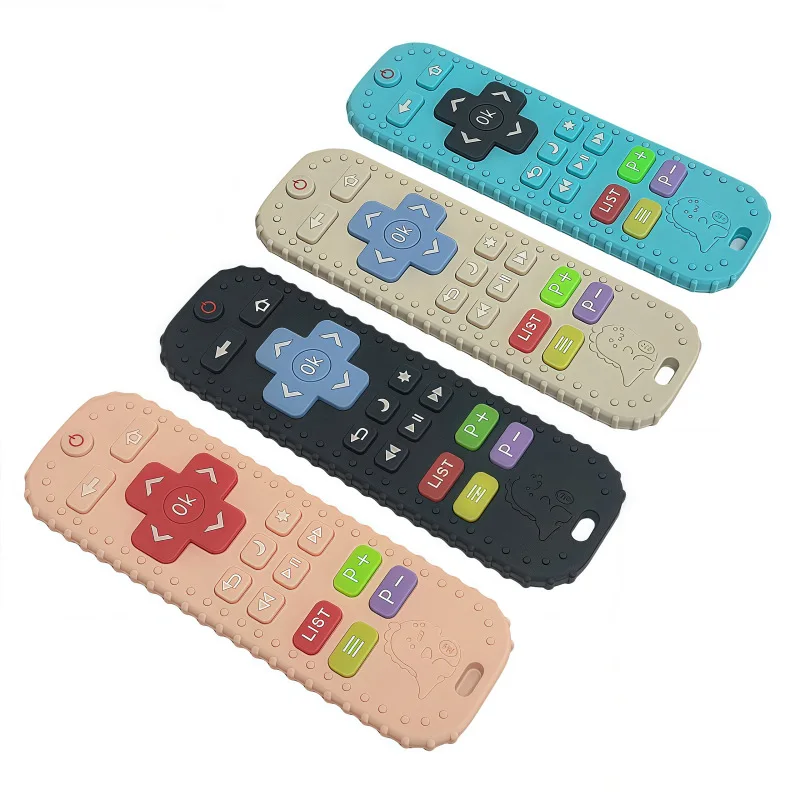 Silicone remote control teether baby anti-feeding teething stick cartoon soothing bite toys sensory teethers children's gifts gr